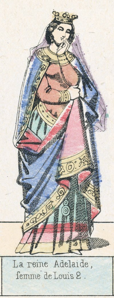 路易二世的妻子阿德莱德王后（彩色版画 作者 法语学校