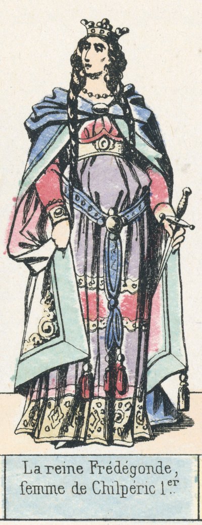 La reine Fredegonde, femme de Chilperic 1er（彩色雕刻） 作者 法语学校