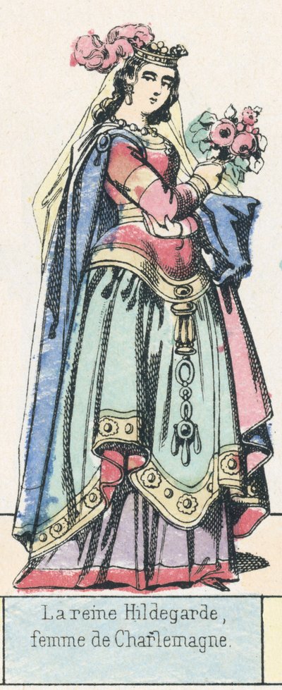 查理曼之妻希尔德加德王后（彩色版画） 作者 法语学校