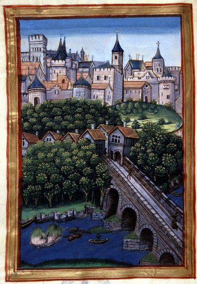 La ville de Lyon - 在Simphorian-Champier的 "Roman de Palamus, tale of Lion "中。 作者 法语学校