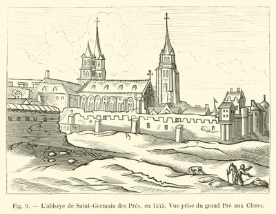 1545年，Saint-Germain des Pres Labbaye欣赏了伟大的Pre aux Clercs 作者 法语学校
