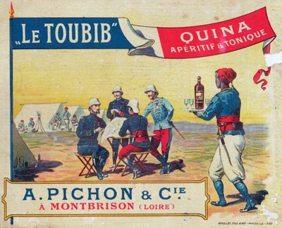 标签为le Toubib Aperitif和Tonic Wine，19世纪末期 作者 法语学校