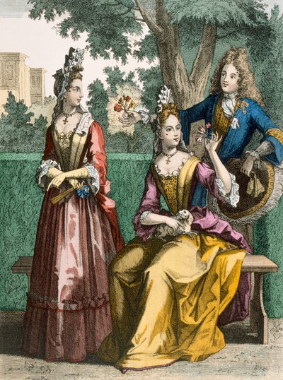 女士正式日礼服，1690年 作者 法语学校