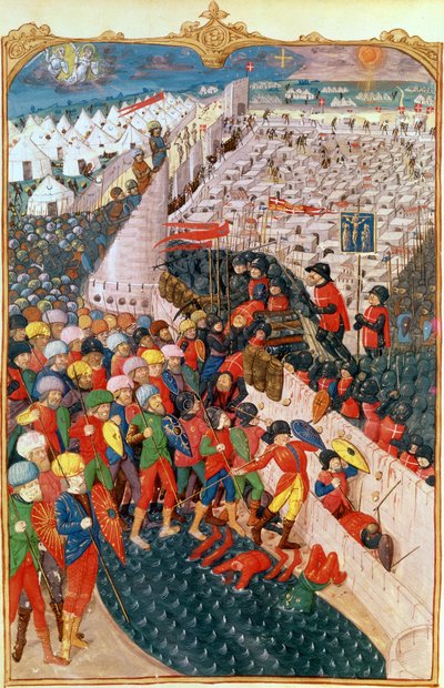 Lat 6067罗兹围困的土耳其行动，来自罗德斯围困史，Guillaume Caoursin，1483年 作者 法语学校