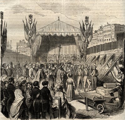 Laying of the first stone of the new Louvre on July 25 作者 法语学校