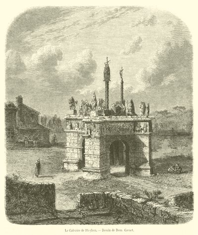 Le Calvaire de Pleyben（雕版画 作者 法语学校