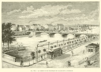 Le Chemin de Fer Electrique de Sacchausen a Offenbach (engraving) 作者 法语学校