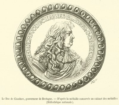 Chaulnes 公爵，布列塔尼总督（版画） 作者 法语学校