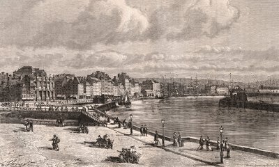 勒阿弗尔--诺曼底--在V.A. Malt-Brown的 "La France illustree: geography, history, administration statistique "中的版画。1884 作者 法语学校