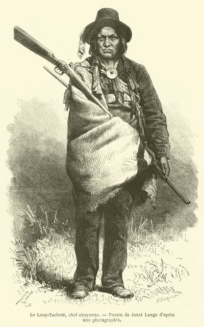 Le Loup-Tachete，夏安酋长（雕刻） 作者 法语学校
