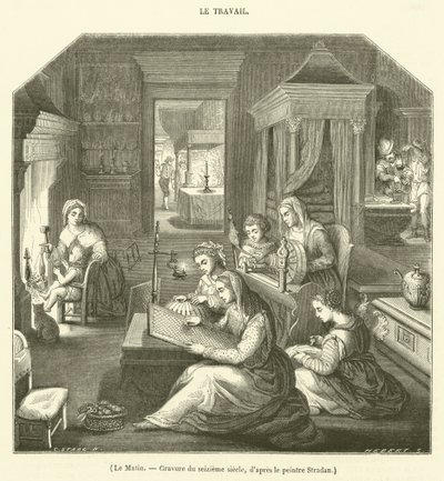Le Matin，十六世纪的雕版画 作者 法语学校
