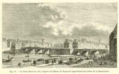 1760年的Pont-Neuf，画了Raguenet，属于Samaritaine的浴室 作者 法语学校