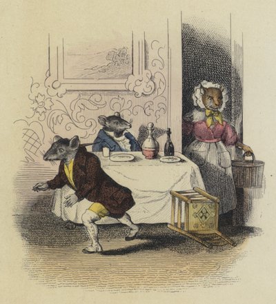 Le Rat De Ville Et Le Rat Des Champs（彩色雕刻）。 作者 法语学校