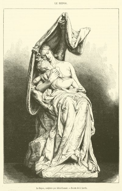 Le Repos（雕刻）。 作者 法语学校