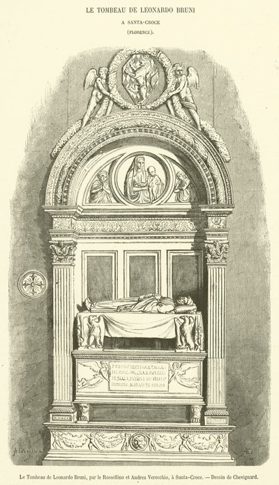 莱昂纳多·布鲁尼 (Leonardo Bruni) 之墓 (版画) 作者 法语学校