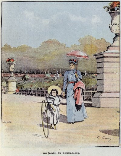 卢森堡花园--载于1900年7月21日的《小法国人图鉴》。 作者 法语学校
