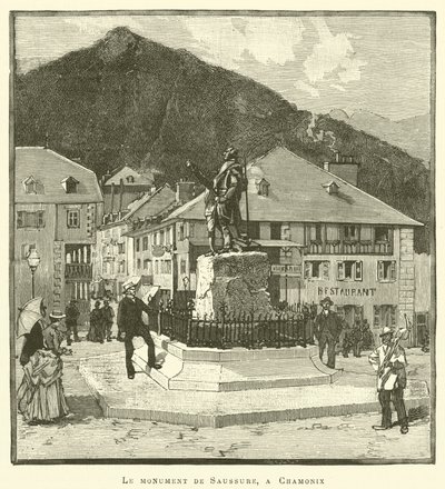 Le monument de Saussure, a Chamonix (engraving) 作者 法语学校
