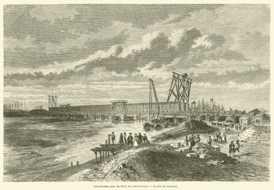 Le nouveau pont du Rhin en construction (engraving) 作者 法语学校