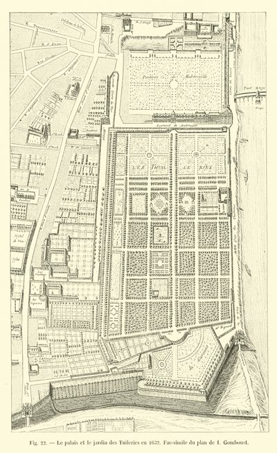 1632年的宫殿和杜乐丽花园，我是Gomboust计划的象征 作者 法语学校
