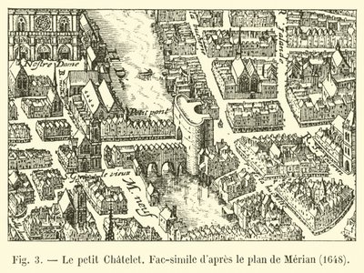 1648年，在Merian的计划之后，小Chatelet，Fac-simile 作者 法语学校