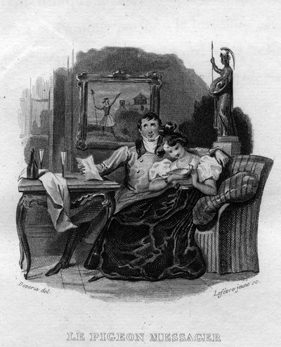 法国诗人兼词曲作者皮埃尔·让·德·贝朗（Pierre Jean de Beranger，1780-1857）在《作品集完成》（1834）中的鸽友香颂·德·贝朗。 作者 法语学校