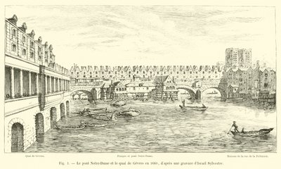 1660年的Notre-Dame桥和Quai de Gevres，经Isrel Sylvestre雕刻而成 作者 法语学校