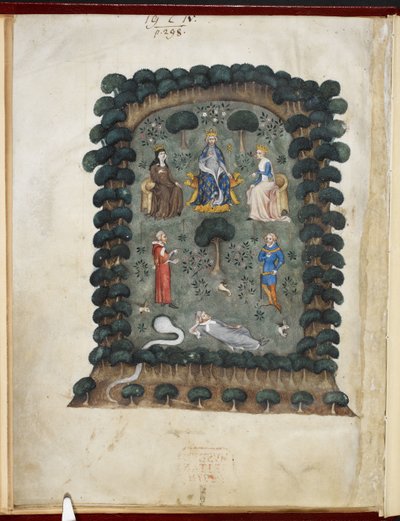 Le songe du vergier》，归功于 Évrart de Trémaugon，皇家 MS 19 C IV，f.1v 作者 法语学校