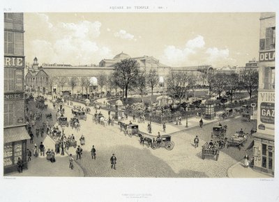1881 年的 Le square du Temple - 在“历代巴黎：le Temple et la rue Royale”中，19 世纪后期 作者 法语学校