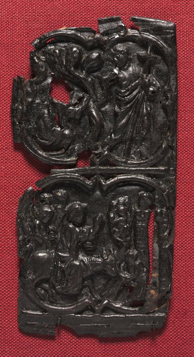 皮革面板，约1350-1400年 作者 法语学校