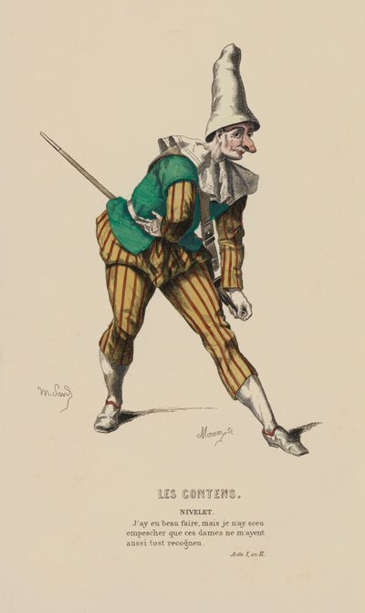 Les Contens, Nivelet（彩色雕刻）。 作者 法语学校