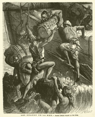 Les Drames De La Mer（雕版画）。 作者 法语学校