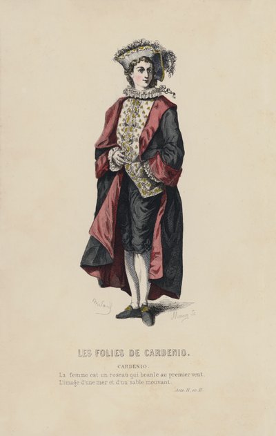 Les Folies De Cardenio, Cardenio（彩色雕刻） 作者 法语学校