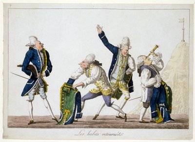 Les Habits Retournés，约 1815 年（手工上色雕刻） 作者 法语学校