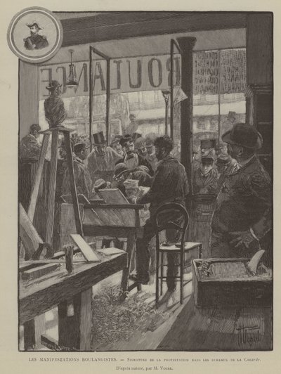 Les Manifestations Boulangistes，Cocarde 办公室抗议签名（雕刻） 作者 法语学校