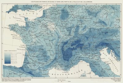 法国、瑞士以及意大利和德国部分地区的雨（彩色石印版） 作者 法语学校