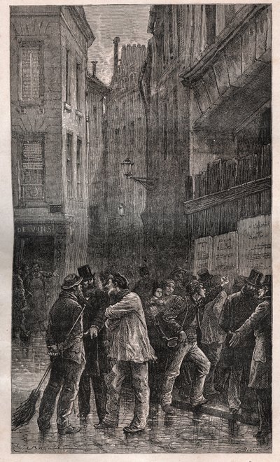Les Posters - 巴黎人民醒来后发现所有墙壁上都贴有公告，通知他们 1851 年 12 月 2 日发生政变 - 在“犯罪历史”（犯罪史）（奖品）中 de pouvoir de Napoleon III en France) - 维克多雨果 作者 法语学校