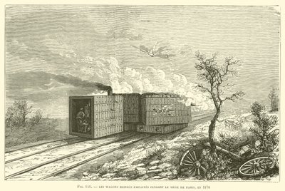 Les Wagons Blindes 在 1870 年巴黎围攻期间雇佣的员工（版画） 作者 法语学校