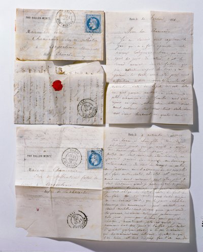 在1871年的围困期间，通过气球将信件送往巴黎 作者 法语学校