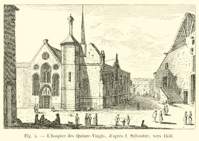 Quinze-Vingts医院，位于西尔维斯特大约1546年之后 作者 法语学校