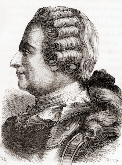 Jean-Baptiste Vaquette de Gribeauval 中将，选自 Les Merveilles de la Science，约 1870 年出版（版画） 作者 法语学校