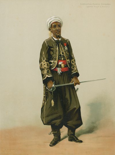 Senegalese Zouaves的中尉，伟大的服务服装 作者 法语学校