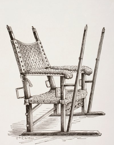 西班牙Carlos I使用的垃圾椅，来自Les Arts au Moyen Age，1873年出版 作者 法语学校