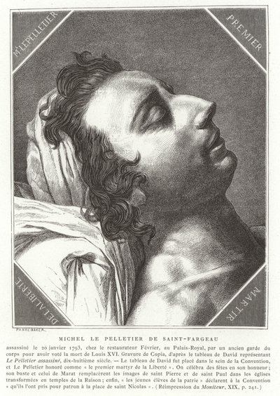Louis-Michel le Peletier，Marquis de Saint-Fargeau，法国革命政治家，1793年 作者 法语学校