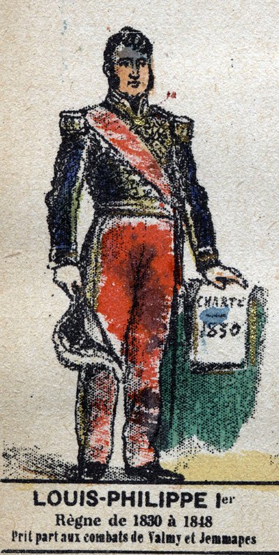 路易-菲利普一世（1773-1850），法国国王。在 "1643年至1895年法国国王和王后以及杰出人物画廊 "中，埃皮纳尔的形象。 作者 法语学校