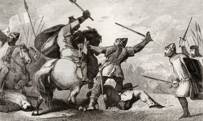 路易六世（1081-1137）大战在Brenneville的战斗中与英国战斗，来自Colart的&39;Histoire de France&39;，出版于1840年 作者 法语学校