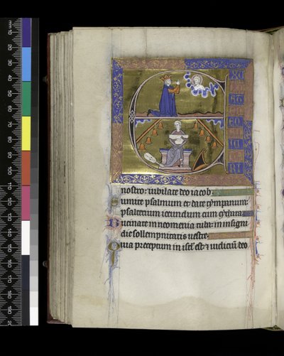 MS 300 f.89v，大卫向上帝祈祷 作者 法语学校