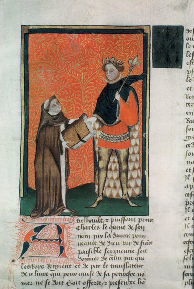 MS Hunter 8 f.9r译者Courbichon向Charles V出版了这本书 作者 法语学校