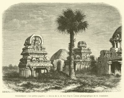 Mahabalipour, Les petites pagodes (engraving) 作者 法语学校