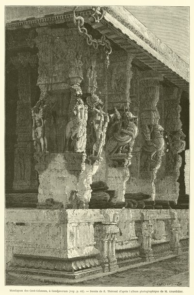 Mandapam des Cent-Colonnes, a Condjeveram (engraving) 作者 法语学校