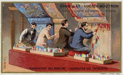 Manufacturing tapestries at the Gobelins Manufactory (chromolitho) 作者 法语学校